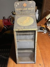 Vintage Johnson & Johnson Metal Quick Foot Relief Display Box Nice , Counter