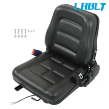 LABLT Fold Down Tractor Seat Universal Forklift Seat Adjustable Back & Seatbelt