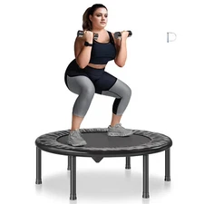 Uimoso 36" Foldable Mini Fitness Trampoline Adults Indoor Exercise Rebounder