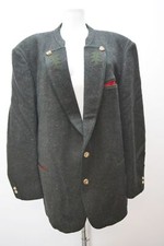 Kastell Schurwolle Janker mit Fischgrätenmuster und Eichlaub dunkelbraun Gr.54