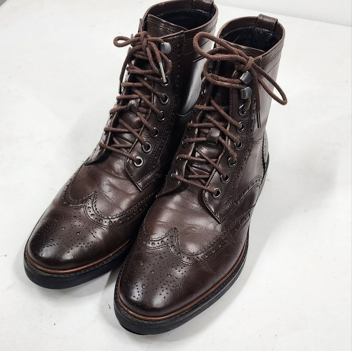 Men’s Coach Bryant Wingtip leather boots size 9D Coach Bryant Wingtip Boots Wingboots Brown 9 | eBay main image 3