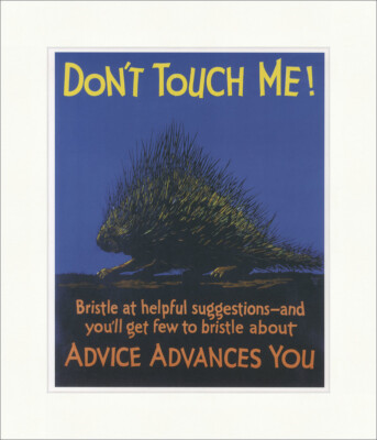Dont touch me Große Krise Amerika Igel Poster 1929 Kunstdruck Plakatwelt 767