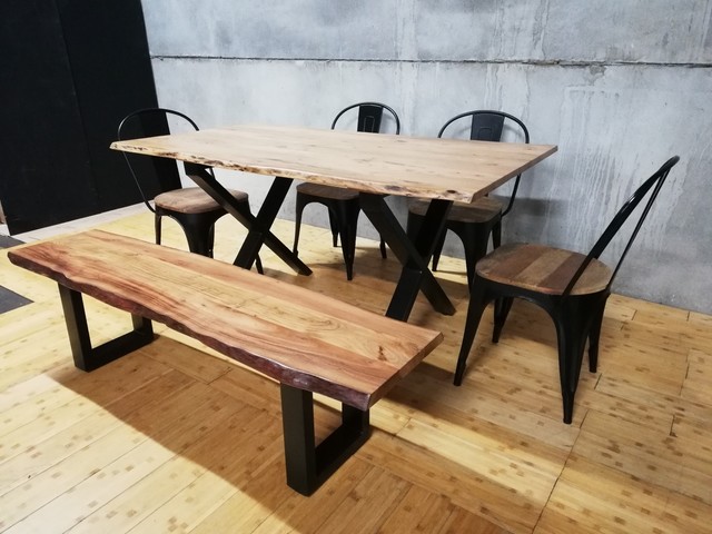 Tischgruppe Punjab Akazie Metall Esstisch Sitzbank 4x Stuhl Esszimmer Gunstig Kaufen Ebay