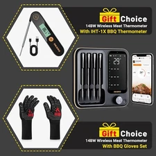 Inkbird Truly Wireless Cooking Meat Thermometer BBQ Gloves Grilling Smoking Oven
