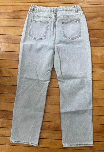 Baggy Jeans 28x28 Lg Romwe Graffiti Street Blue Skate Y2K Distressed High Rise - Picture 14 of 15