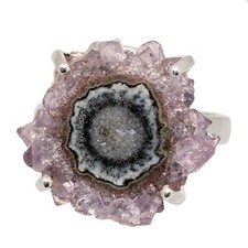 Natural Amethyst Stalactites 925 Sterling Silver Ring Jewelry s.8 CR73189