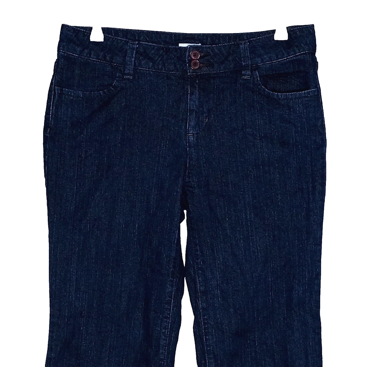 Jean Femme Liz Claiborne - Stretch Bleu Foncé à Rayures - Taille 4 Petite (4P) - NEUF Avec étiquettes
