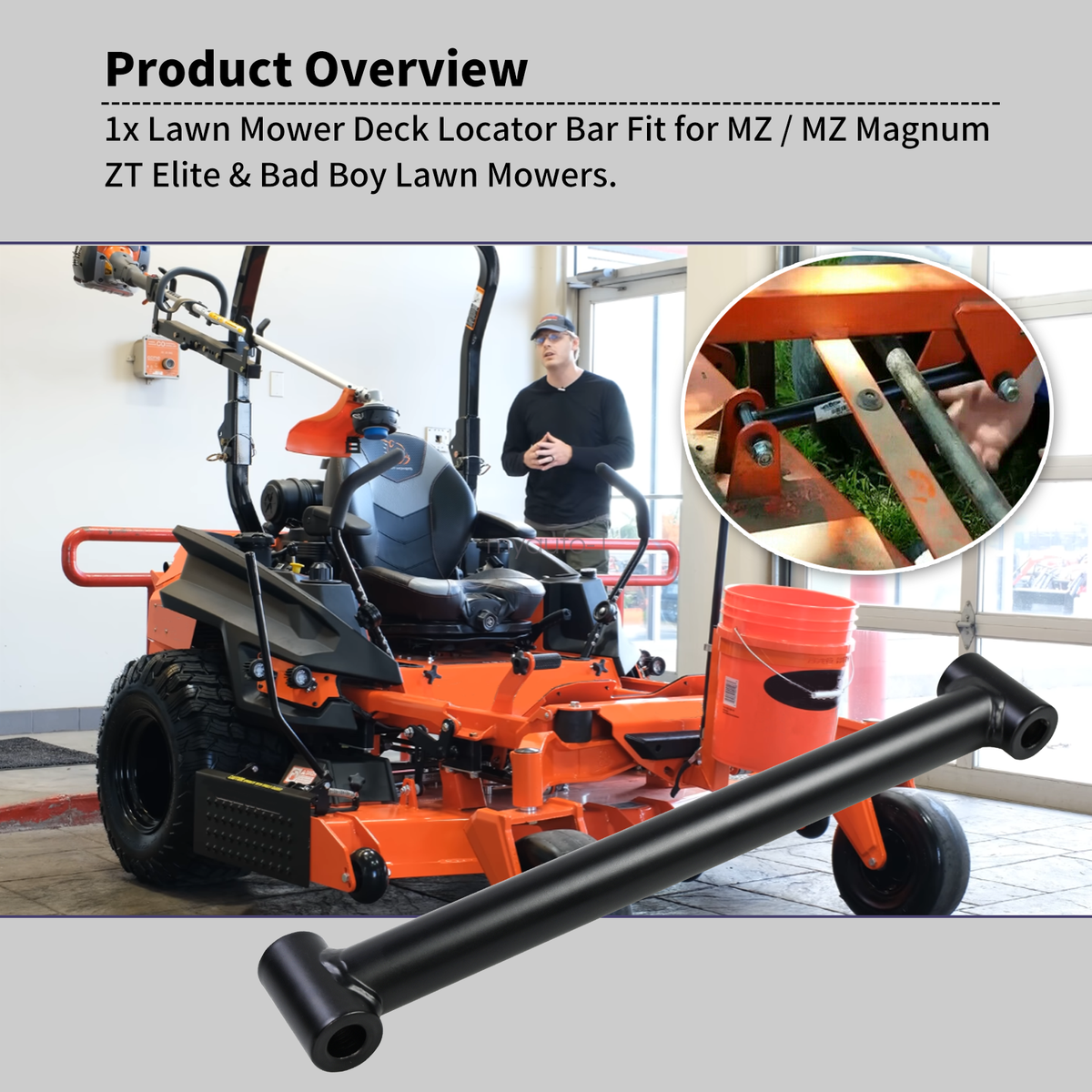Deck Locator Bar for Bad Boy ZT Elite 2017 - 2021 Mower Deck 48