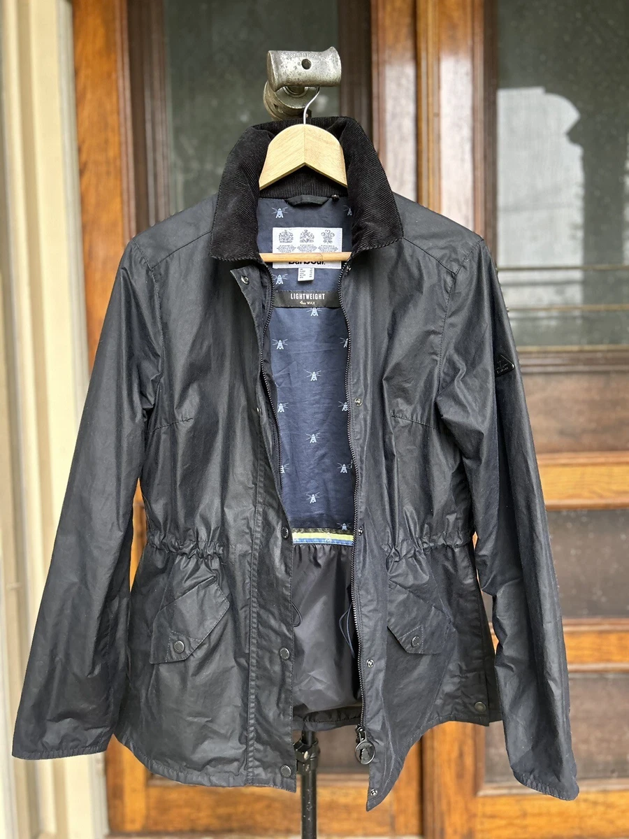 Barbour 4oz Wax Lightweight Jacket Size 10 US Dark Blue EUC eBay