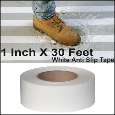1'' x 30' White Anti Skid Non-Slip Mineral Abrasive Safety Step Tape Warehouse