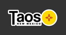Taos - New Mexico - Ski Resort Sticker with New Mexico Flag design