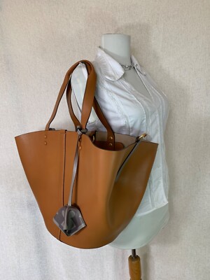 NEW Tory Burch SÈTE Kobicha Tan Brown Leather Large Tote Bag
