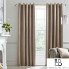 Image of Blackout Eyelet Curtains Montrose Velvet By Laurence Llewelyn-Bowen Linen