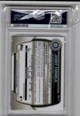 2023 Bowman Draft Chrome Sapphire Refractors Jonny Farmelo PSA 9 