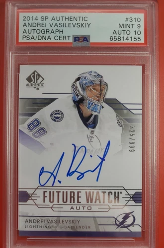 Andrei Vasilevskiy Rc 2014-15 SP Authentic Future Watch Autograph PSA 9 Auto 10