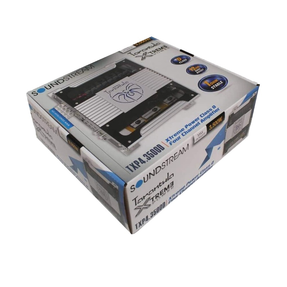 Комплект автомобильных аудиодинамиковсабвуферных усилителей Soundstream TXP с 4-канальным и моноблочным 1-канальным усилителем