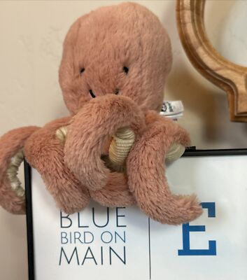 E) Jellycat Baby Octopus Odell Rose Blush Pink Plush Soft Toy Mini Sea Creature