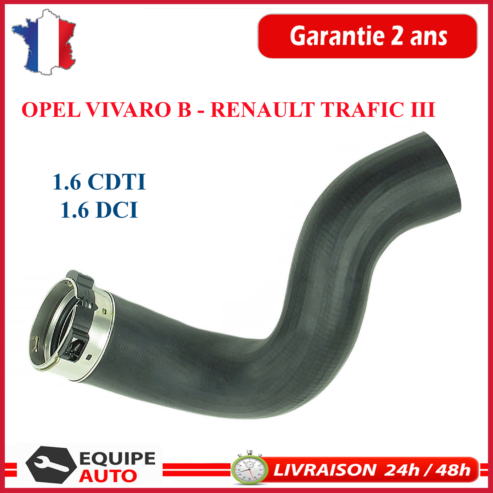 Durite echangeur air haute pression pour Opel Vivaro B 1.6 DTI de flexible