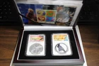 2016 American Silver Eagle & Wedge-Tail Eagle Anaheim Set MS70 Mercanti RARE 2oz