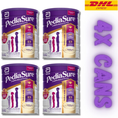4X Abbott Pedia Sure Complete Nutrition Growth 1-10 Yrs Vanilla 850g - Fast Ship