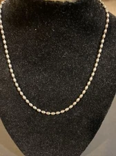 Signed FAS Sterling Silver Italy Bead Necklace