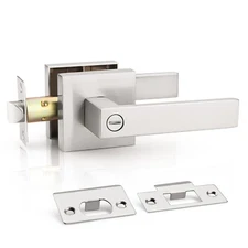 KNOBWELL Brushed Nickel Heavy Duty Privacy Door Lever Door Handles