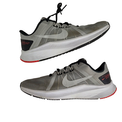 Nike Quest 4 Light Smoke Grey Black White Red Sneakers Shoes DA1105-007 Men's 8