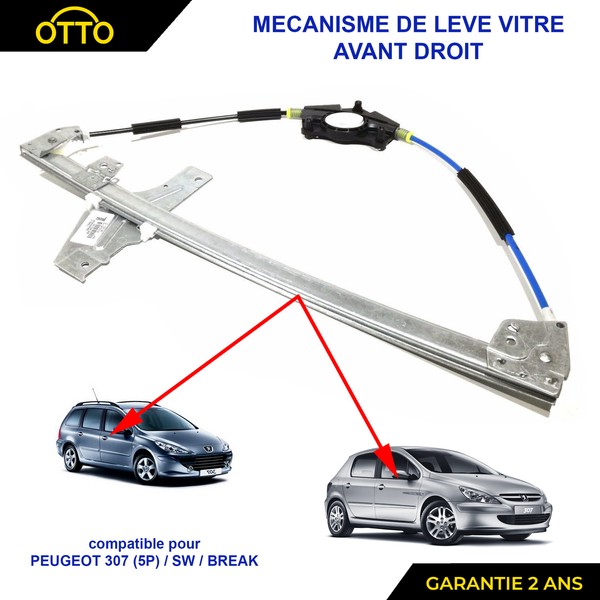 Elektrischer Fensterheber Vorne Rechts FüR Peugeot 307 (5 TüRen) 9222J9-image