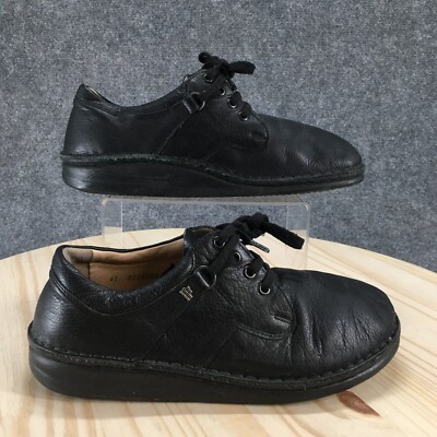 Finn Comfort Shoes Womens 41 Metz Orthotic Oxford Black Leather Lace Up Casual