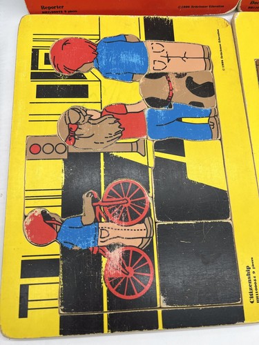 Educational Wood Puzzles Kids Education 1998 Imperfect Vintage Britehouse - Picture 2 of 12