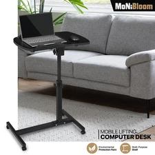 Rolling Swivel Laptop Desk [ADJUSTABLE HEIGHT & ANGLE] Table Portable Sofa Tray