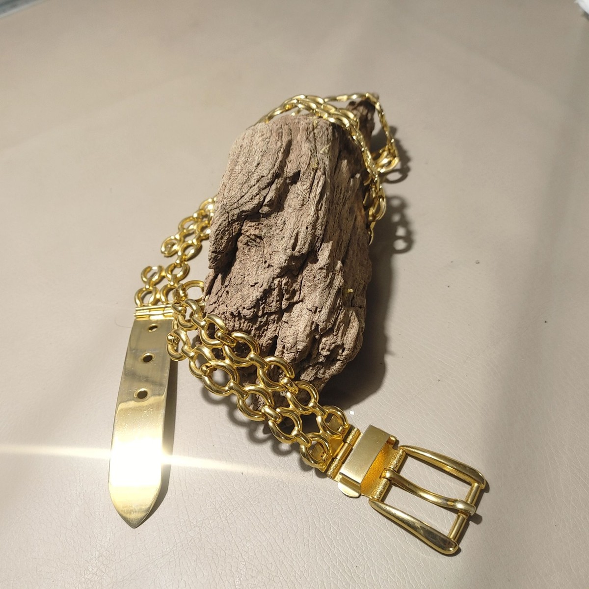 Gold Chain Size 32 Link Double Link Belt Buckle Vintage Style Adjustable Plated Gold Link Belt - Etsy main image 4