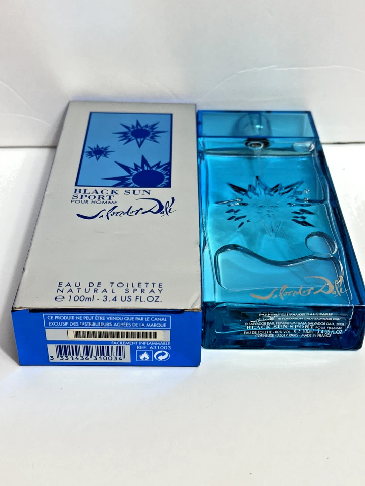 Black Sun Sport Por Salvador Dalí Hombres Colonia EDT Spray 3.4oz / 100ml Caja Abierta Foto 3 de 4