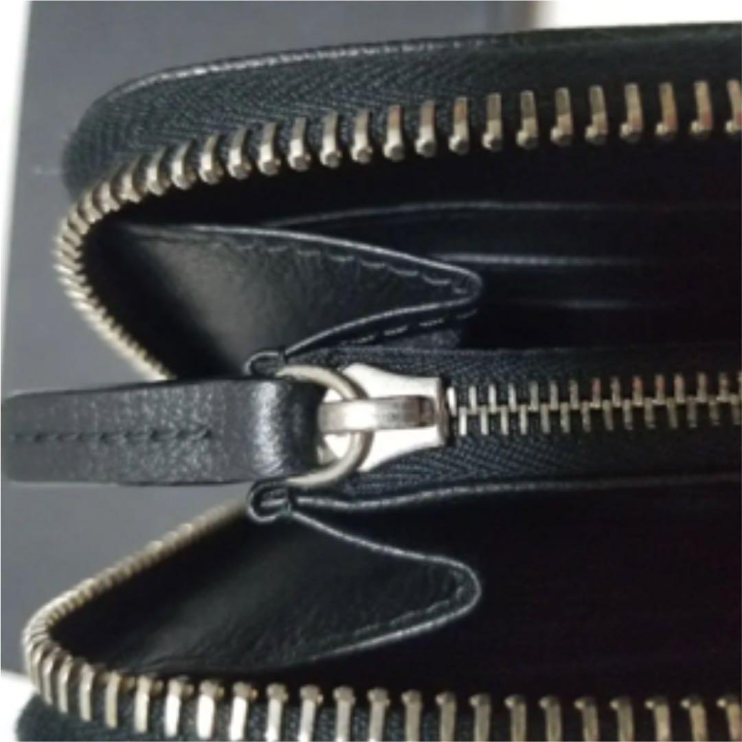 JIL SANDER Women's Plain Round Zip Leather Long Wallet Black