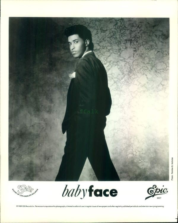Press Photo: BABY FACE 8x10 B&W 1989 babyface