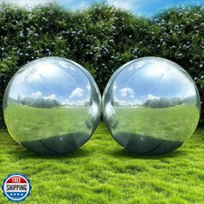 Silver Inflatable Mirror Ball, Big Shinny Mirror Balls Reusable L