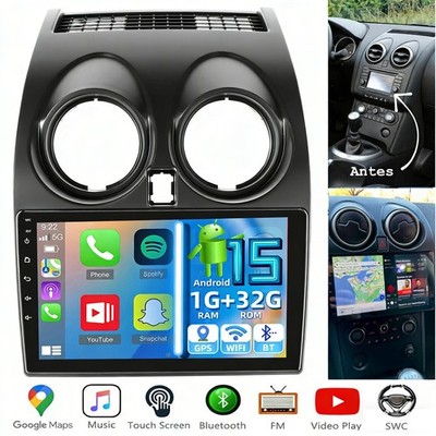 Autoradio Mit GPS Navi Wifi RDS SWC Android 15 Für Nissan Qashqai J10 2007-2016