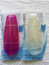 TRAVEL GUARD  LOT OF 2 MICROBAN PROTCTION RAZOR  CASE COVERS  1 PINK 1 CLEAR NEW