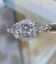 2Ct Lab Created Round Cut Diamond Halo Wedding Ring 14K White Gold Finish