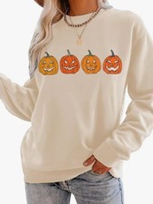 Halloween Fall Pumpkins Sweatshirt Women's Size Medium NWOT