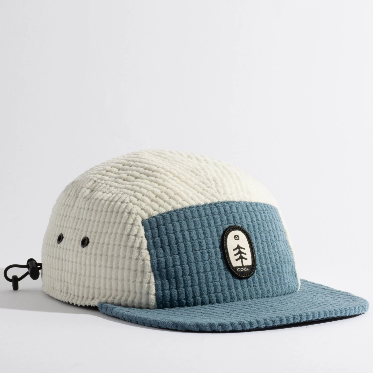 Coal The Canyon Fleece 5 Panel Cap Thermal Camp Hat, Adjustable Bone / Blue New