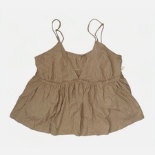 NEW Aerie American Eagle Women shirt XXL Happiest Babydoll Tank Top Cabana beige