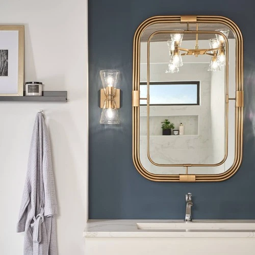 Zerbot Aged Brass 28 1/4" x 42 1/4" Rectangular Wall Mirror - Picture 6 of 6