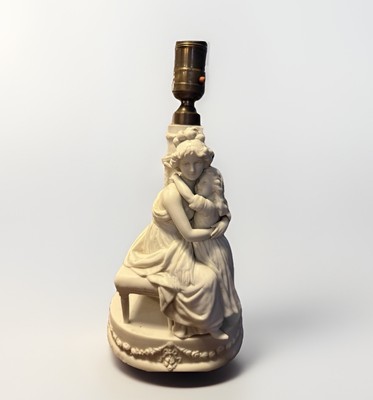 Antique Wilhelmina-Feld Alsbach Madame Lebrun Bavarian Bisque Porcelain Lamp