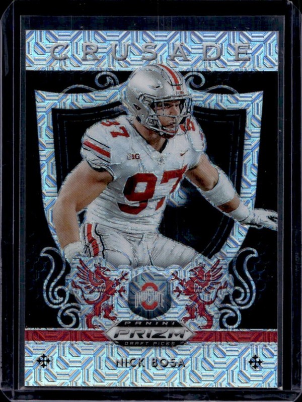 2019 Panini Prizm Draft Picks Nick Bosa Crusade Prizm Mojo RC #/49 Buckeyes