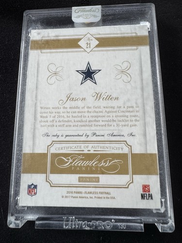 Panini Flawless Jason Witten 2016 #21 Ruby Gem/15 Dallas Cowboys sellado - Imagen 4 de 4