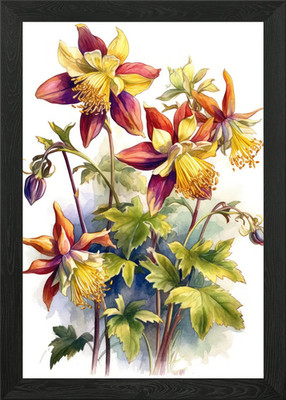 Columbine Blume Kunstwerk gerahmtes Wandbild Poster Leinwanddruck Bild