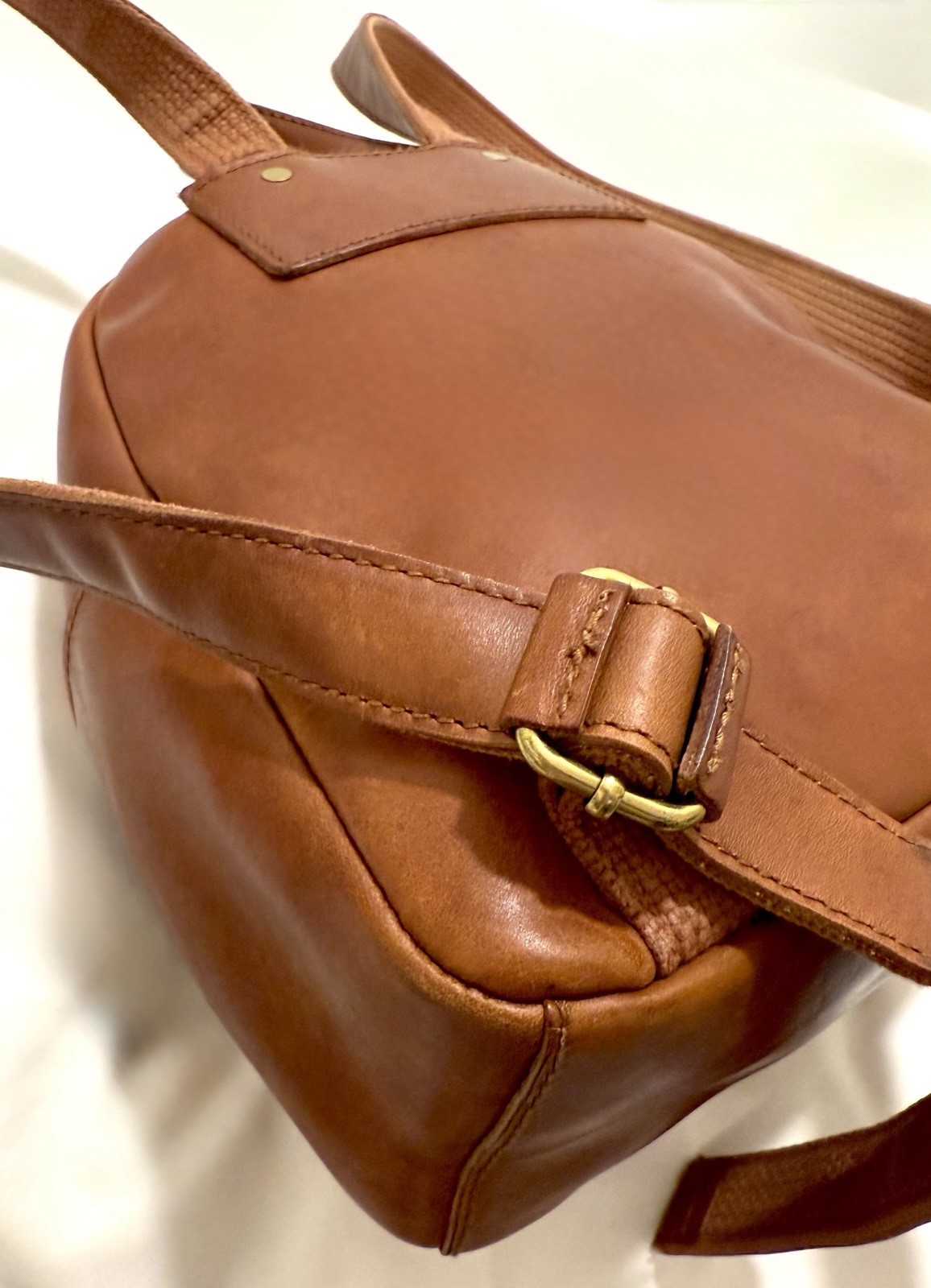 Madewell Mini Lorimer Leather Backpack – Saddle B… - image 5