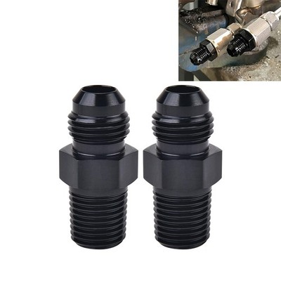 2 Stück 1/4'' NPT auf 6AN Adapter-Rohrgewinde zu AN6 Male Flare Fitting - Schwarz