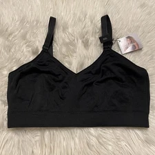 Curvy Couture XXL Bra Black Smooth Seamless Comfort Wireless Back Close 1331 NEW